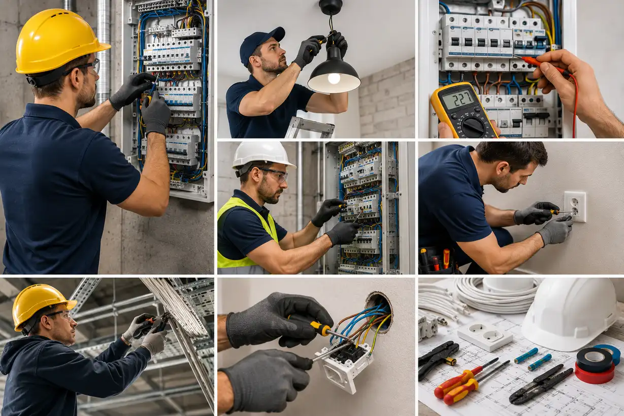 Electrician at work