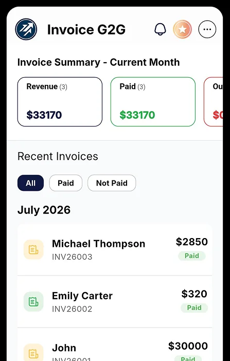 InvoiceG2G Mobile App