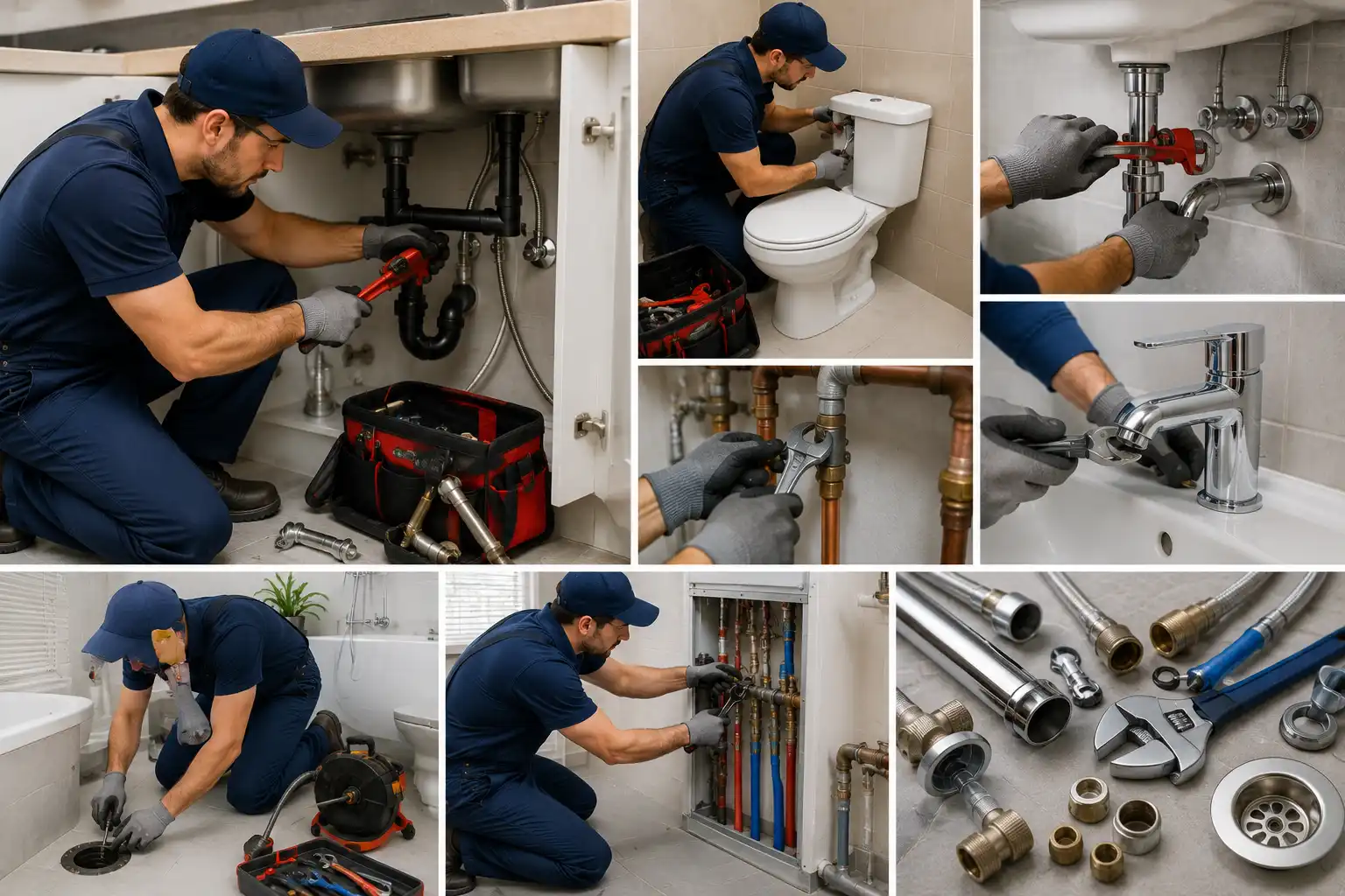 Plumber at work